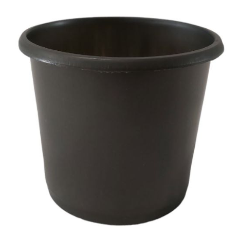 Стакан для розсади 200 мл ∅ 8 см пластиковий чорний м'який з дренажем, фото 1
