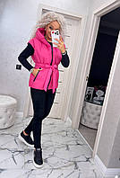 Стильний жіночий об'ємний жилет (Розмір SM (42-44), L-XL (46-48), XXL-XXXL(50-52), Рожева