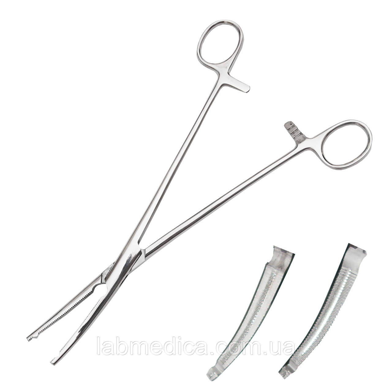 Затискач по Heaney-Ballentine жорсткий для вагінальних операцій зігнутий №1 SURGIWELOMED Довжина 21,9 см, фото 1