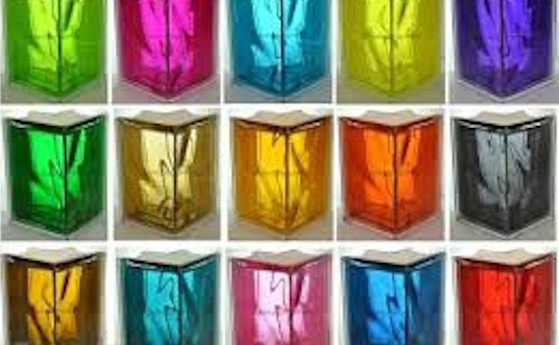 Спеціальний склоблок Colored Corner Wave кольоровий 190х80 мм серія Basic