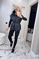 Стильний жіночий об'ємний жилет (Розмір SM (42-44), L-XL (46-48), XXL-XXXL(50-52), Чорна