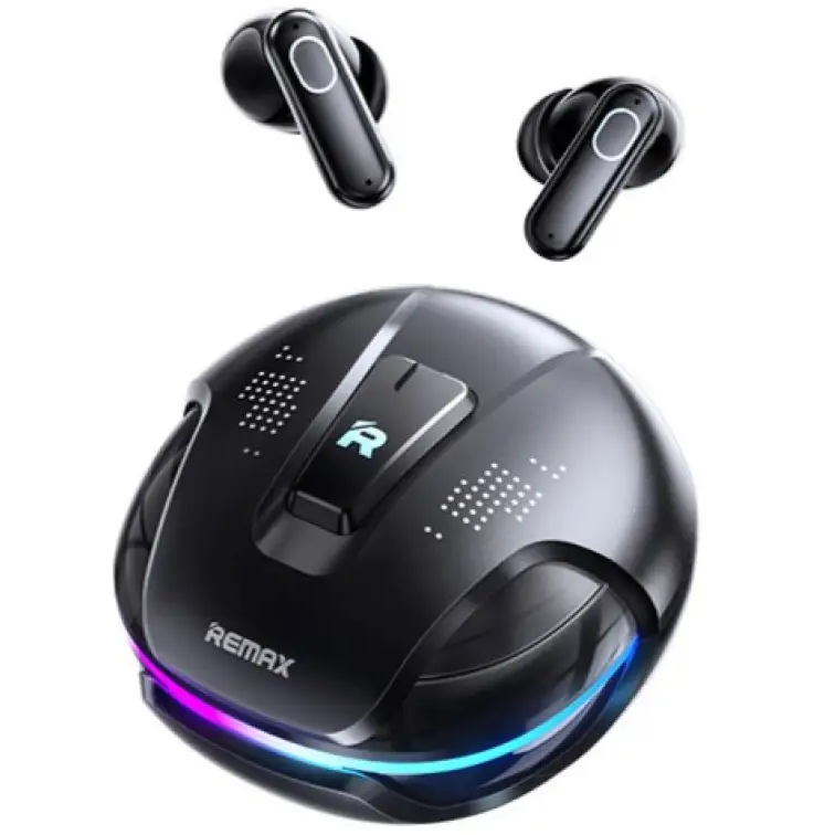 Бездротові наушники в кейсі з мікрофоном REMAX GameBuds G9 з RGB підсвічуванням |BTV5.4, 400 мАг| Чорний