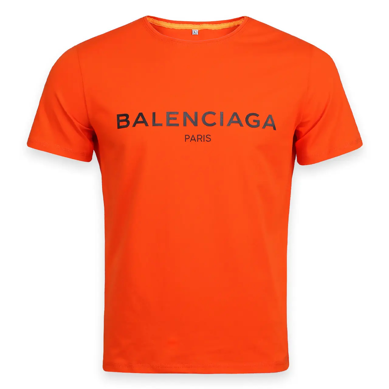 Чоловіча футболка помаранчева Balenciaga з логотипом, стандартна посадка, фото 1