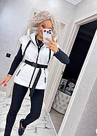 Стильний жіночий жилет оверсайз з поясом (Розмір S-M (42-44), L-XL (46-48), XXL (50-52), Білий