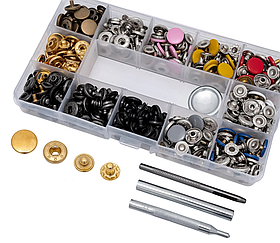 Набір кольорових металевих кнопок Альфа 12,5мм 120шт