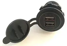 Врізна зарядка QC USB 3.0-2шт 12V-12V (червона), фото 4