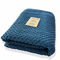Рушник банний Lovely Svi бавовна жаккардове для ванної, готелів, СПА - 70 х 140 см Diamond Grid Синій (551124)