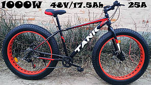 Електровелосипед 26/4.0 фетбайк 1000W 48V/17.5Ah, 25 А PAS Cross позашляховик заднє колесо електрофетбайк