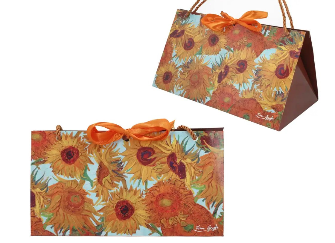 Пакет подарунковий трикутної форми Ван Гог Соняшники Carmani, 17x31 см
