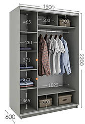 Шафа-купе Гарант 1500х600х2200 купити в Україні