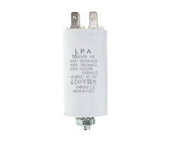Конденсатор CBB60 10 мкФ 450V, з клемами, різьбовим кріпленням та гайкою (LPA)