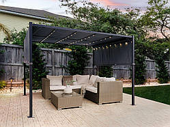 Садовий павільйон LED 310 × 310 см темно-сірий PARGA