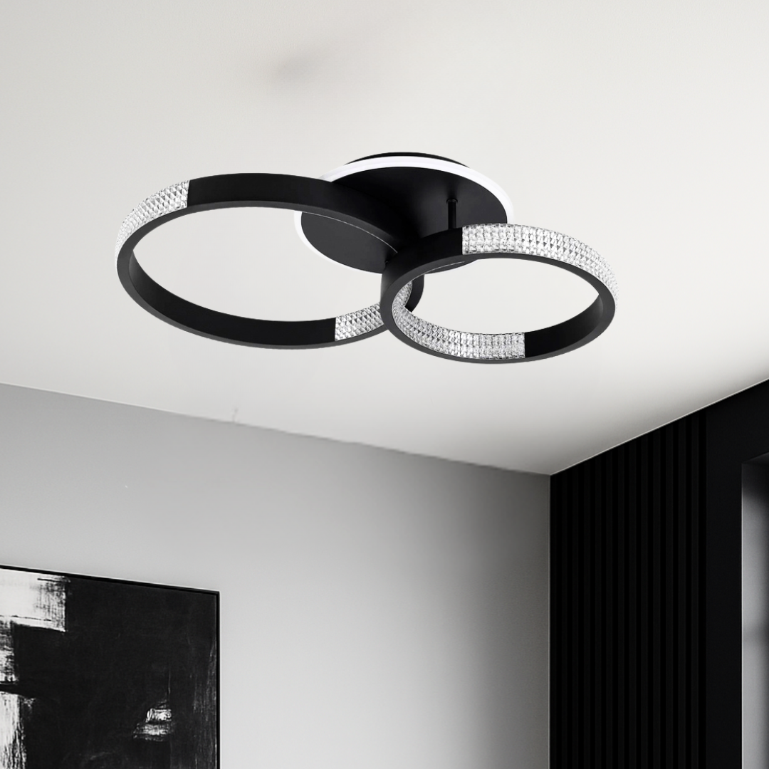 Стельова LED люстра LUMINARIA 80W до 18м² колір Чорний AKRILIKA ROUND, фото 1