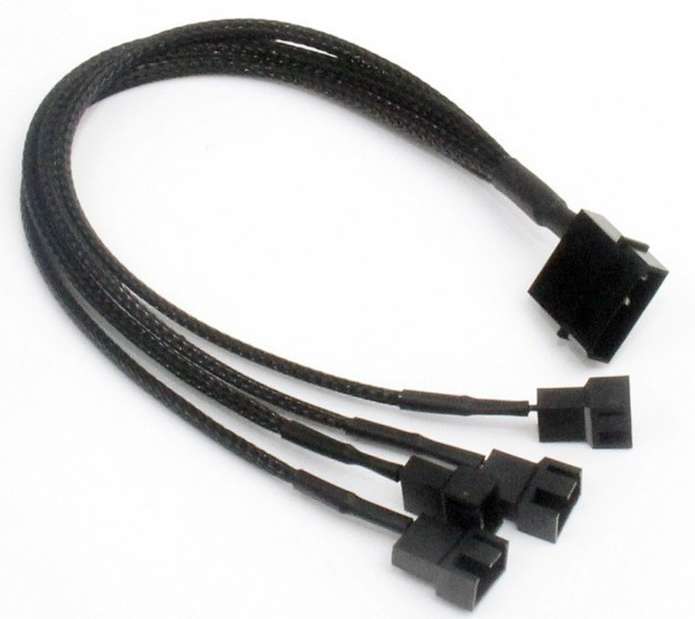 Кабель розгалужувач живлення для 4-х кулерів з IDE Molex 27 см.