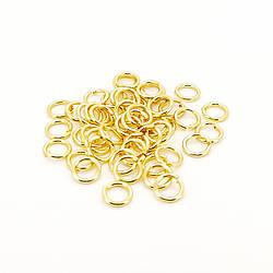 Кільце з'єднувальне одинарне мідне 18К позолота 6х0,9 мм 50 шт. Золото