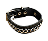 Шкіряний браслет на руку Chain з ланцюжком на пряжці чорний, натуральна шкіра, 20 мм, фото 5