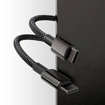 Кабель USB-C - USB-C (PD, 100W, 5A, 100 см) Baseus Tungsten Gold Fast Charging Data Cable Black, фото 6