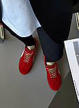 Замшеві кеди червоного кольору, фото 4