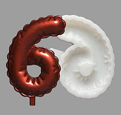 Силіконовий молд для шоколаду, зефіру, карамелі і т.д. "Цифра - повітряна кулька 6"