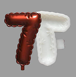 Силіконовий молд для шоколаду, зефіру, карамелі і т.д. "Цифра - повітряна кулька 7"