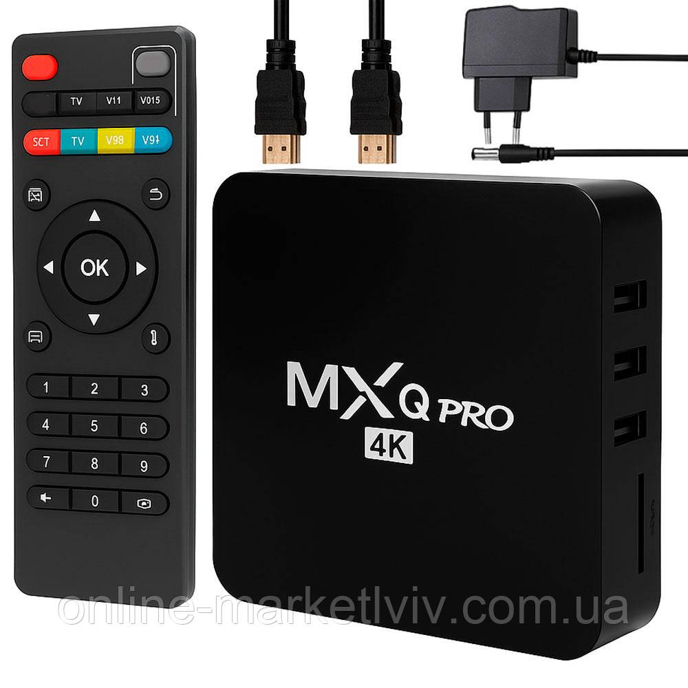 Смарт ТВ приставка 4GB/64GB, Android 5 + пульт, MXQ 4K Pro / Андроїд приставка для тв / Smart TV / Медіаплеєр