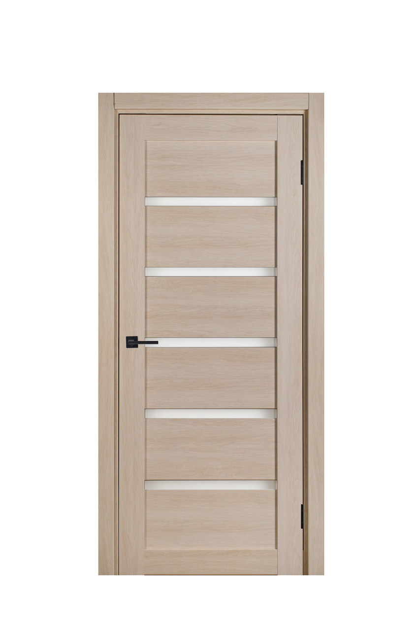 Двері Sun Doors Ліннея New Дуб молочний + Скло сатин 80*200 см Двері міжкімнатні зі склом