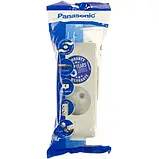 Електрична колодка 2 розетки Panasonic X-tendia без заземлення, фото 2