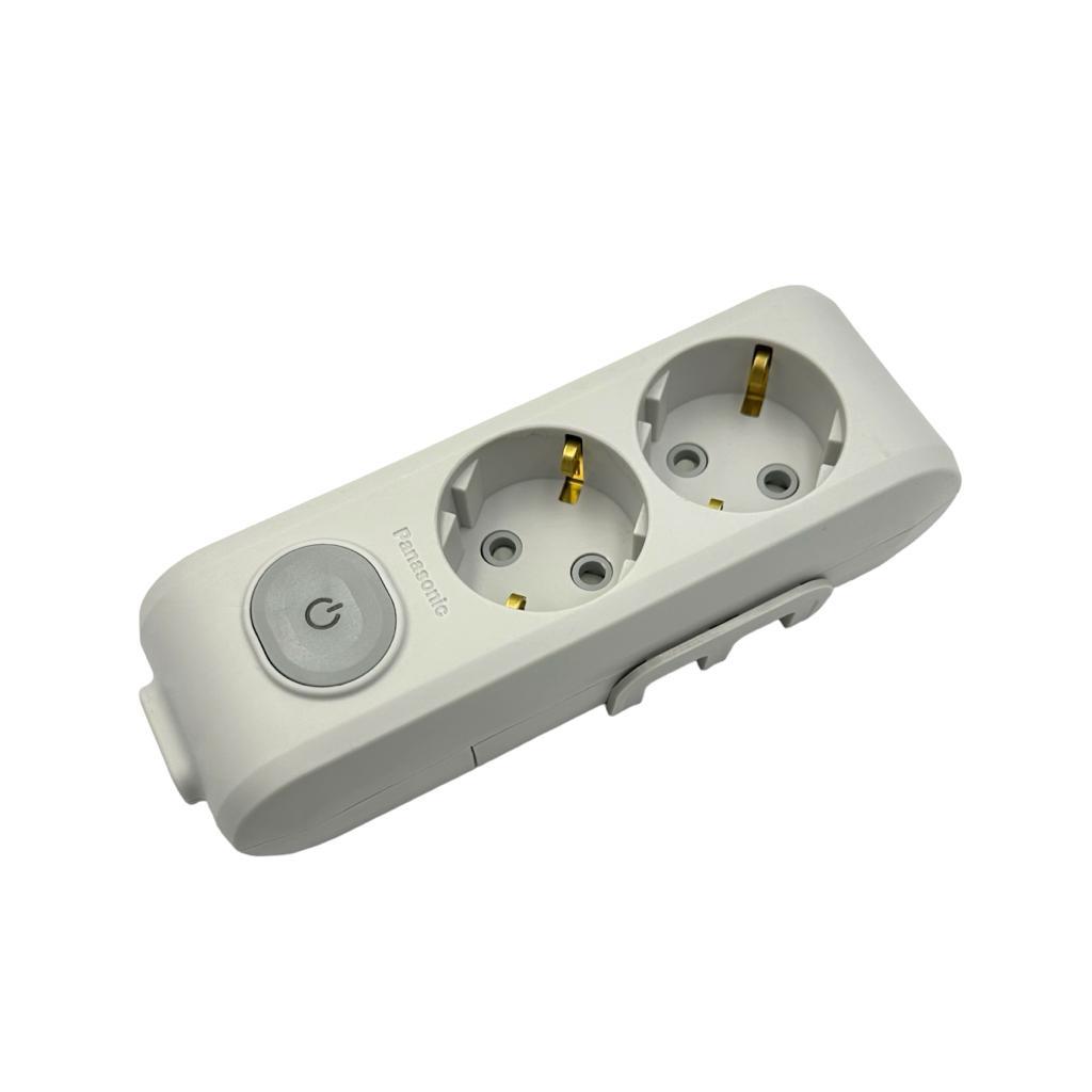 Електрична колодка 2 гнізда із заземленням та вимикачем Panasonic X-tendia, фото 1