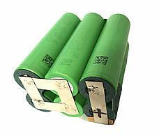 Акумуляторна збірка 18650 10.8V 5000 mAh Li-ion 40A 3S2P з виводами, фото 4