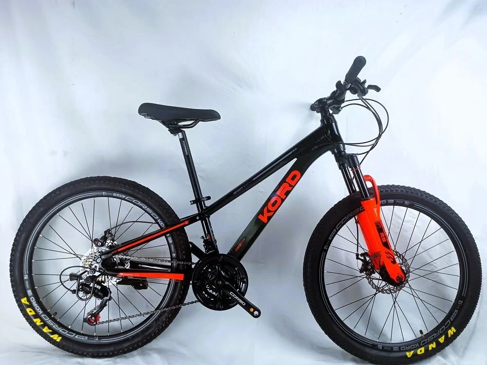 Велосипед підлітковий спортивний 24" Corso Kord KD-63075 чорно-червоний на зріст 120-135 см