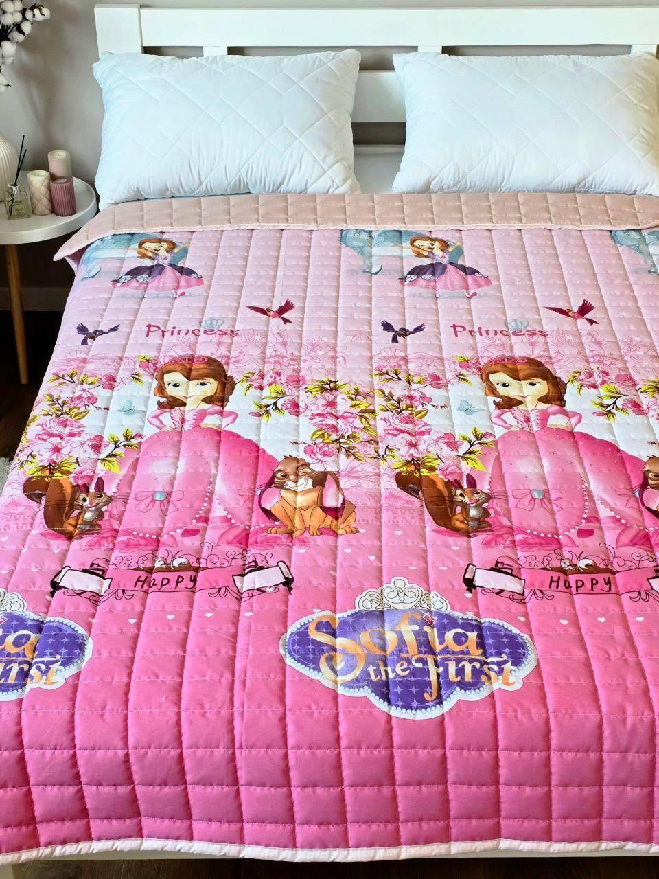 Покривало стьобане бавовняне на дитяче ліжко ЛОЛ 150*210см, фото 1