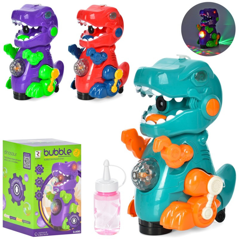 Мильна гра ZR161, динозавр, музика, світло, їздить, запаска, 3 кольори, на батарейках, фото 1