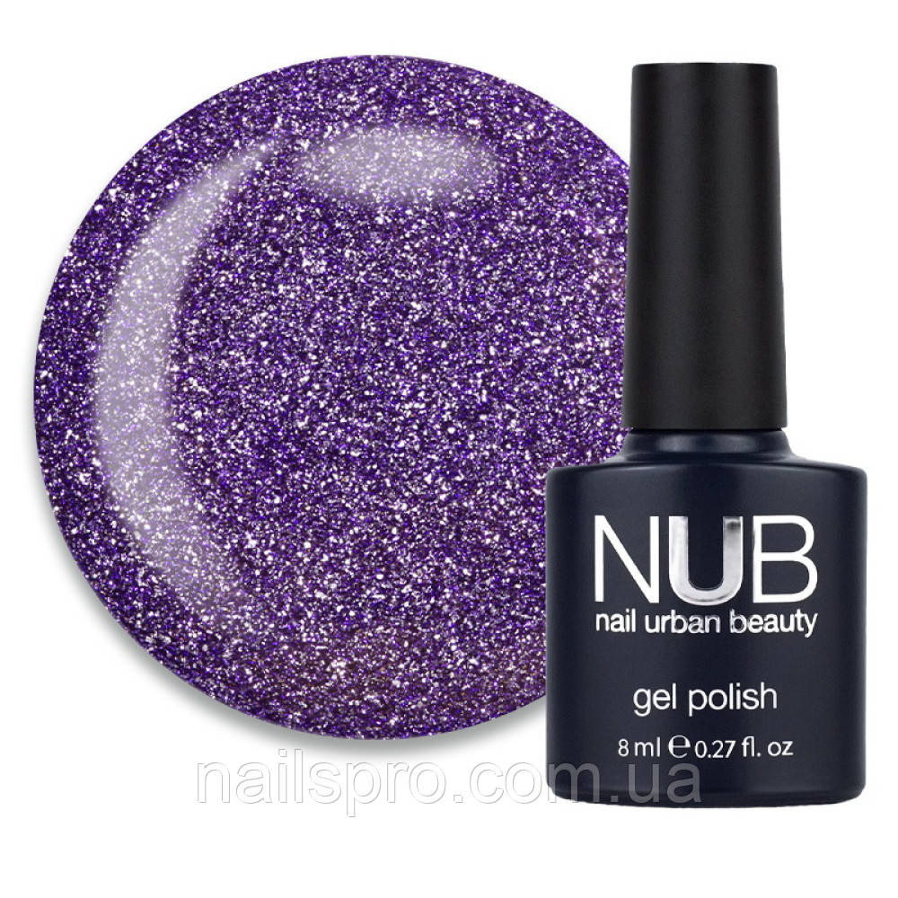Світловідбивний гель-лак із шиммером NUB Night Light №013 Milky Way бузково-фіолетовий, 8 мл