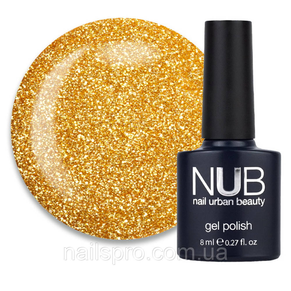 Світловідбивний гель-лак із шиммером NUB Night Light №015 Desert Sand жовта охра, 8 мл