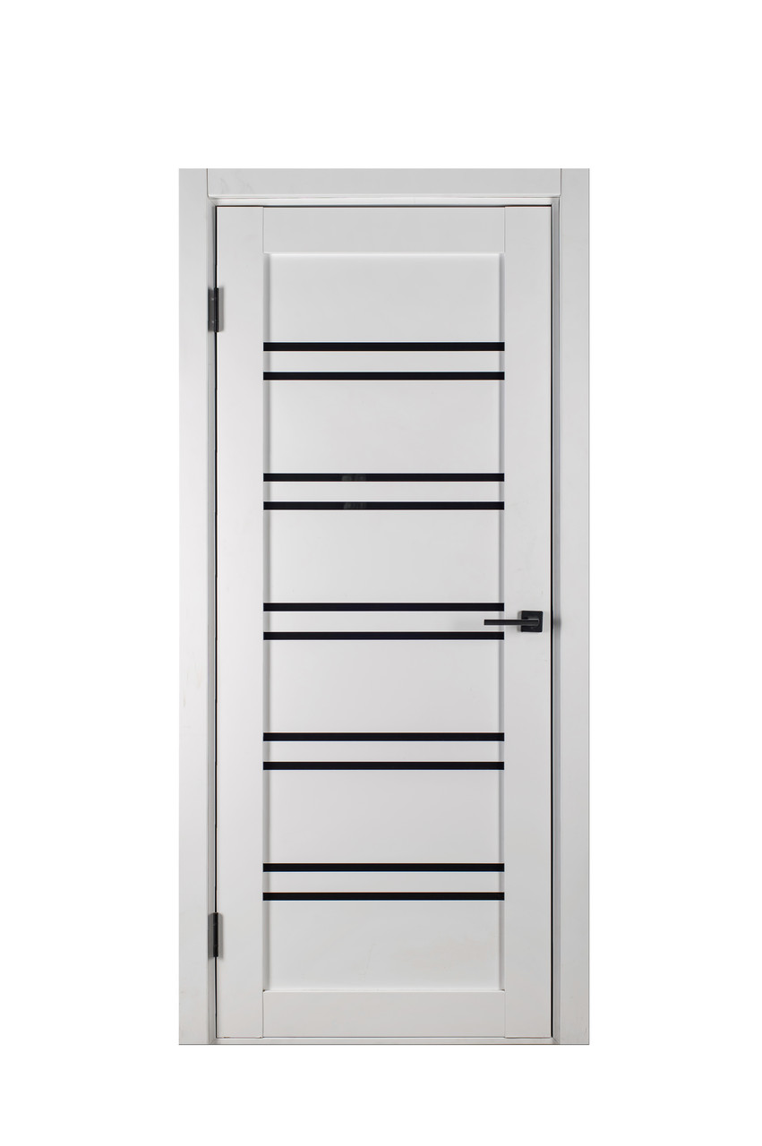 Двері Sun Doors Сицилія New Білий мат + Чорне скло 80*200 см Модні двері для дому Двері в кімнату