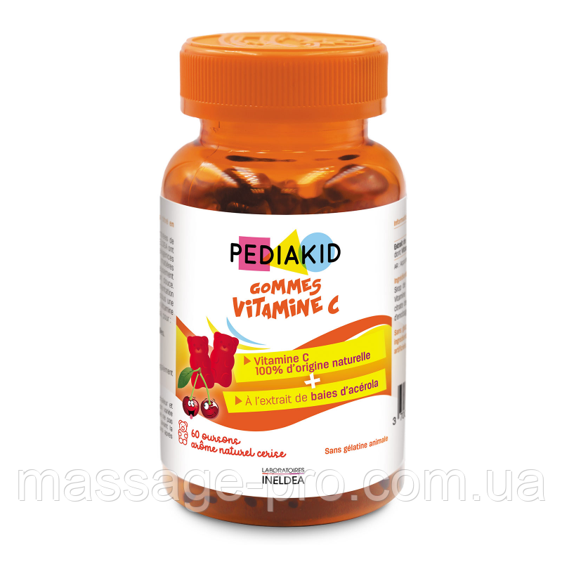 Вітаміни жувальні з вітаміном С Pediakid Gommes Vitamine C від 3 років 60 шт Дитячі жувальні вітаміни, фото 1