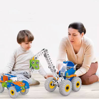 Захоплюючий дитячий конструктор Машинки транспорт 209 деталей Іграшка для юного інженера Збери мопед і авто