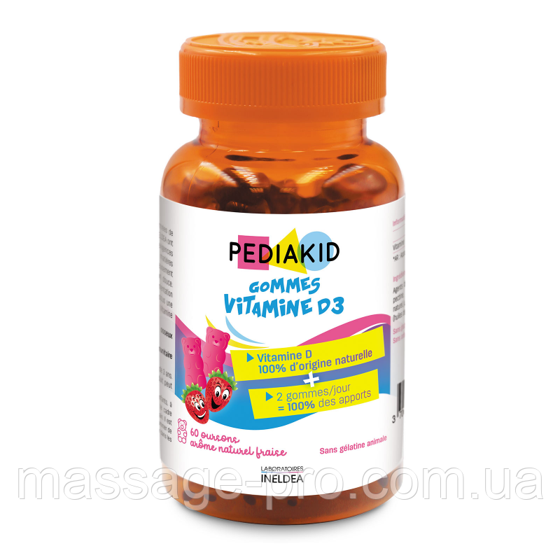 Вітаміни жувальні з вітаміном D3 Pediakid Gommes Vitamine D3 60 шт Дитячий жувальний вітамін д