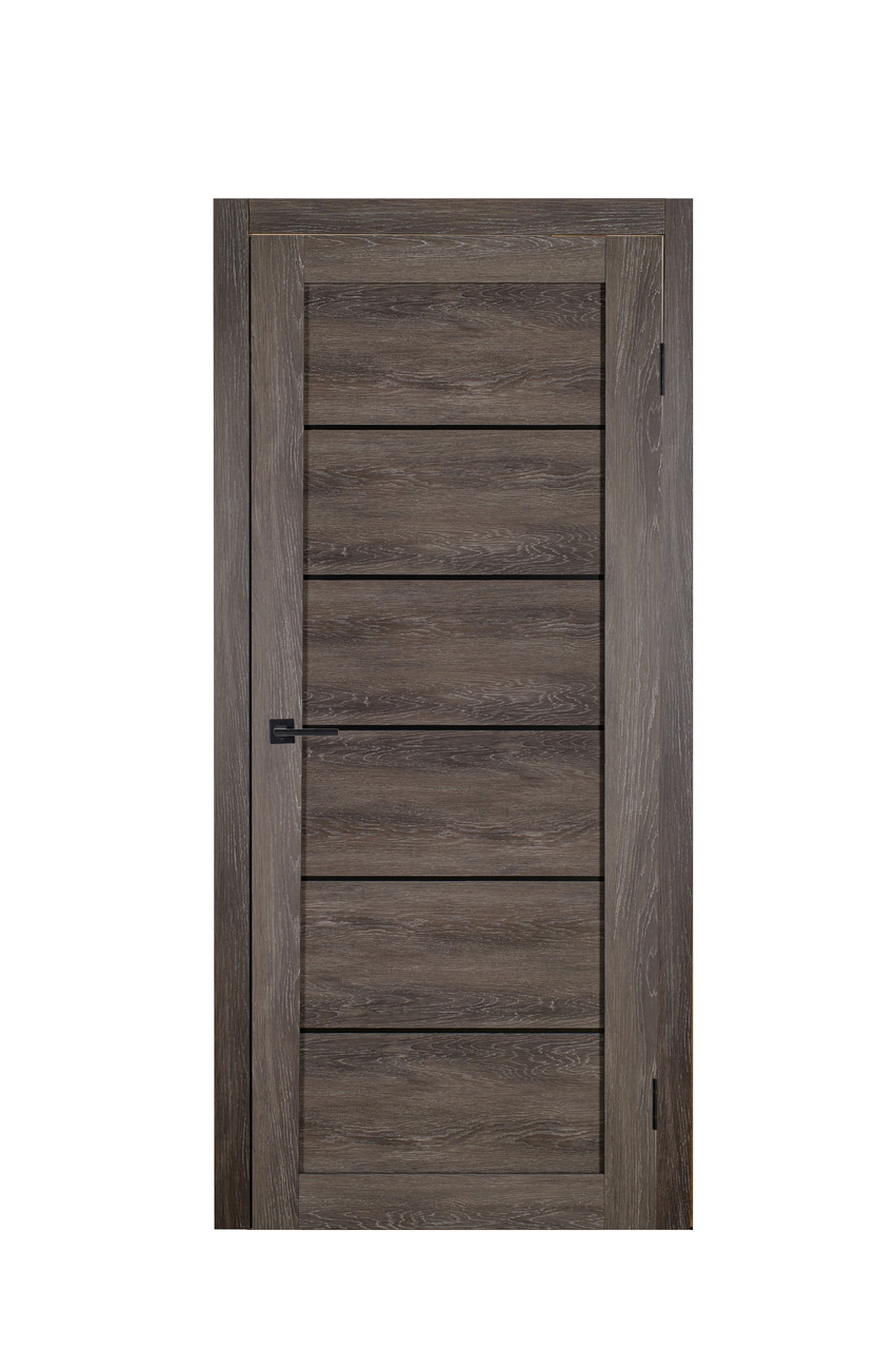 Двері Sun Doors Міра New Grey New + Чорне скло 80*200 см Міжкімнатні двері з ПВХ покриттям