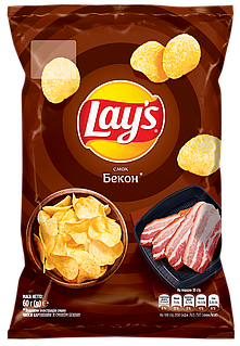 Чіпси Lay's зі смаком бекону 60 г