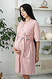 Халат для вагітних та годування Violet NW-4.9.4 пудра, фото 3