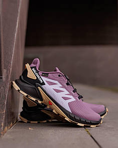 Кросівки чоловічі фиолетові Salomon Supercross 4 Gore-Tex Purple Black (20484)