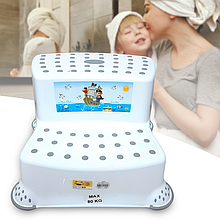 Дитячий табурет-підставка для ванної Irak Plastik з нековзними гумками, білий (DRK)