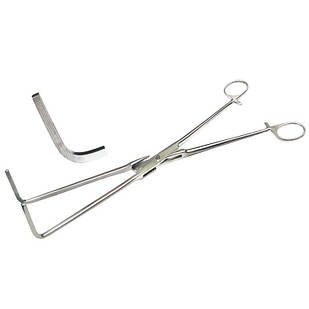 Затискач по Wertheim-Cullen вагінальний зігнутий SURGIWELOMED. Довжина 32,5 см