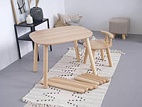 Дитячий стіл і стілець дитячі Tatoy з бука для дітей 2-4 років з додатковими ніжками "на виріст"