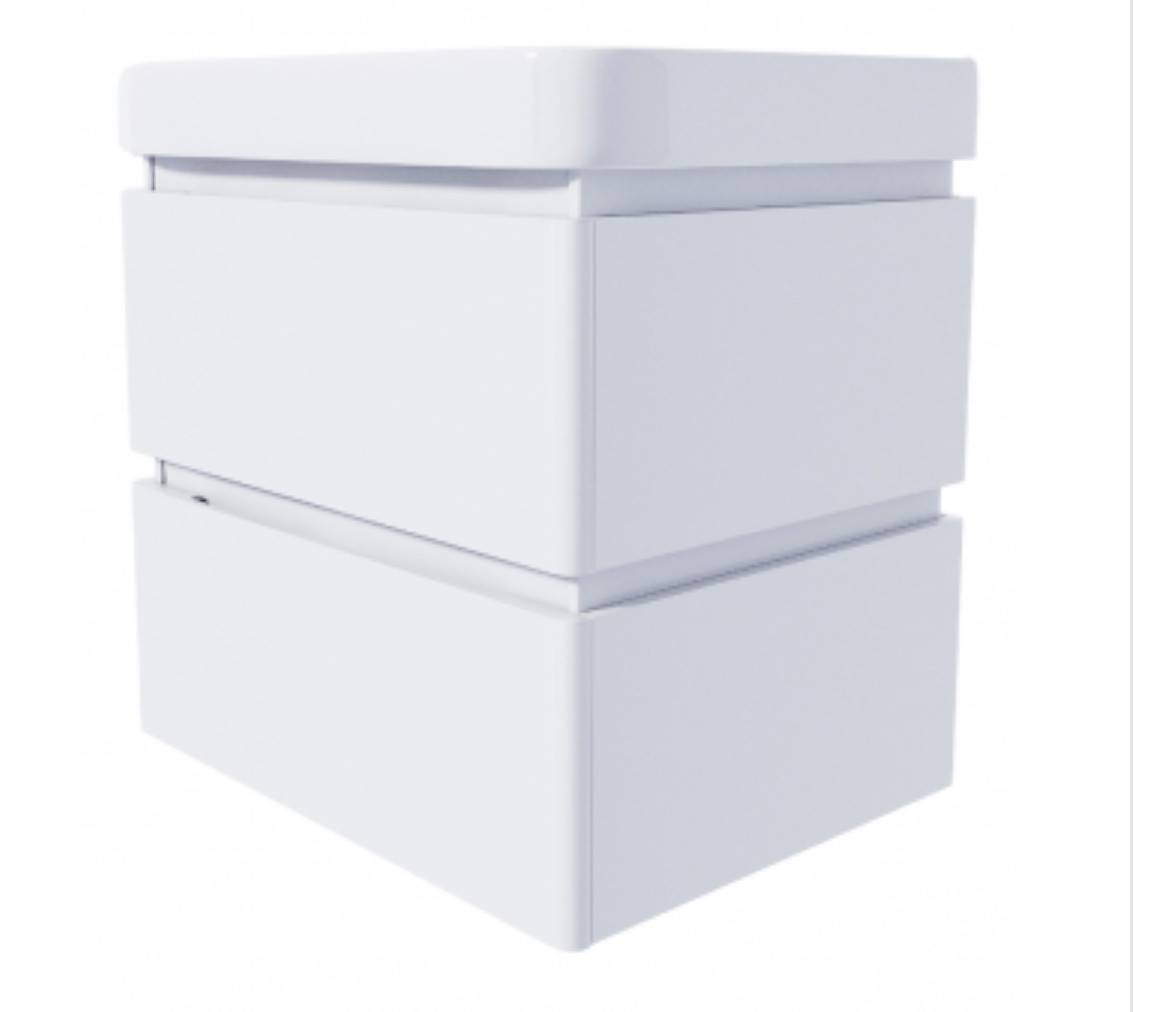 Тумба підвісна з умивальником біла, різні розміри