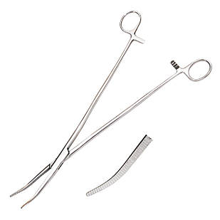 Затискач кровоспинний  по Ochsner-Kocher зігнутий SURGIWELOMED. Довжина 25,5 см