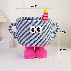 Кошик для іграшок плюшевий органайзер в дитячу кімнату м'який для речей та іграшок в дитяча кімнату синя, фото 2