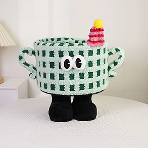 Кошик для іграшок плюшевий органайзер у дитячу кімнату м'який для речей та іграшок у дитяча, зелена, фото 1