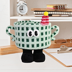 Кошик для іграшок плюшевий органайзер у дитячу кімнату м'який для речей та іграшок у дитяча, зелена, фото 2